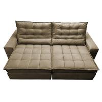 Sofá Retrátil E Reclinável Com Molas Ensacadas Cama Inbox Gold 2,72m Tecido Suede Velusoft Castor - 5