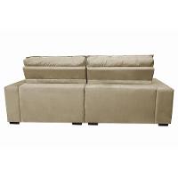 Sofá Retrátil E Reclinável Com Molas Ensacadas Cama Inbox Gold 2,92m Tecido Suede Velusoft Bege