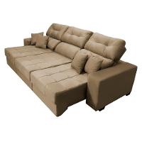 Sofá Retrátil E Reclinável Cama Inbox Diamond 2,72m Tecido Suede Velusoft Castor - 3
