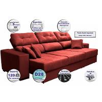 Sofá Retrátil E Reclinável Cama Inbox Diamond 2,72m Tecido Suede Velusoft Vermelho - 8