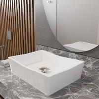 Conjunto Cuba De Apoio Atena Com Valvula Inox Branco Branco - 1