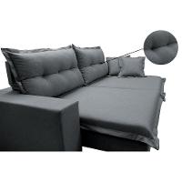 Sofá Retrátil E Reclinável Com Molas Ensacadas Cama Inbox Prime 2,12m Tecido Linho Cinza Escuro - 6