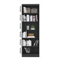 Livreiro 1404 Com 6 Prateleiras Preto Fosco Preto Fosco - 3