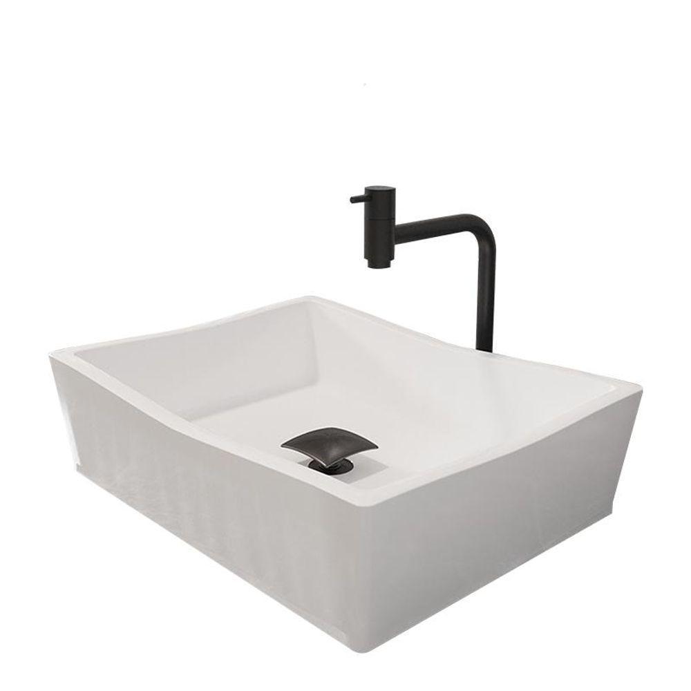 Kit Cuba De Apoio Com Torneira E Valvula Inox Black Branco - 4