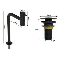 Kit Cuba De Apoio Com Torneira E Valvula Inox Black Branco - 2