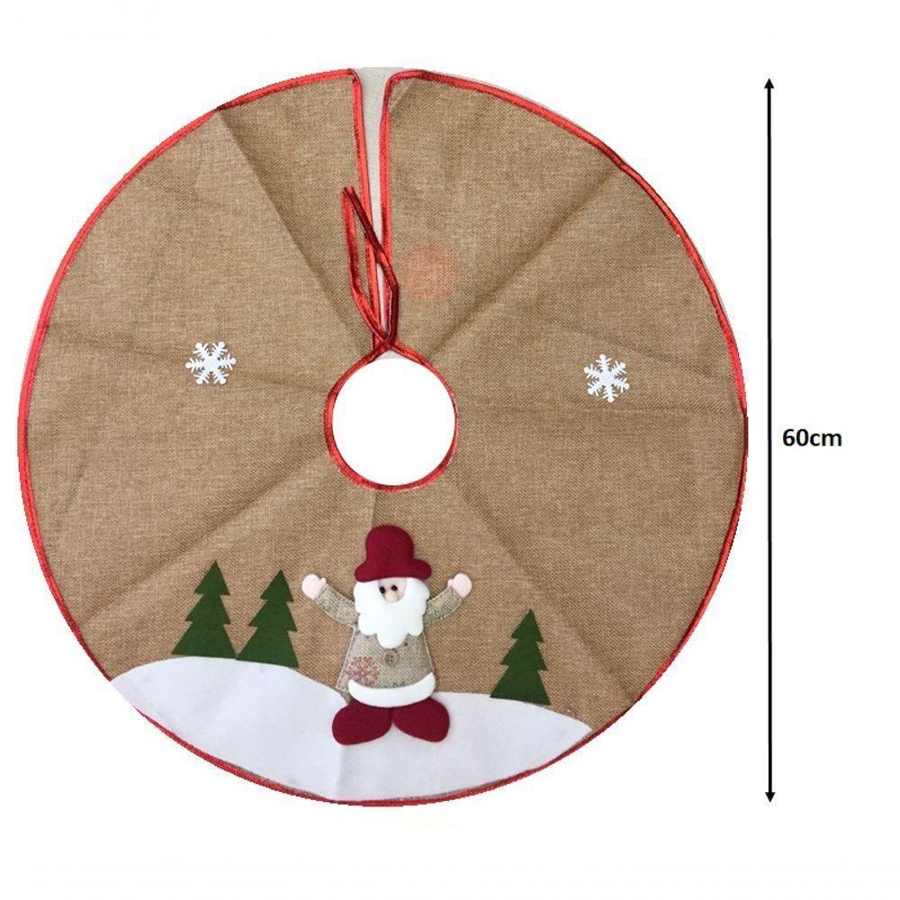 Saia Para árvore De Natal Decorada Rústica Bege Papai Noel 60cm - Master Christmas - 3