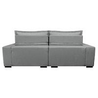 Sofa Retrátil E Reclinável Com Molas Cama Inbox Premium 2,72m Tecido Em Linho Cinza Claro - 3