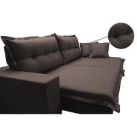 Sofá Retrátil E Reclinável Com Molas Ensacadas Cama Inbox Prime 2,12m Tecido Linho Marrom - 6