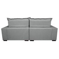 Sofá Retrátil E Reclinável Com Molas Ensacadas Cama Inbox Prime 2,32m Tecido Linho Cinza Claro