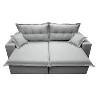 Sofá Retrátil E Reclinável Com Molas Ensacadas Cama Inbox Prime 2,32m Tecido Linho Cinza Claro - 5