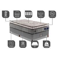 Cama Box Solteiro Colchão Euro Pillow + Box 88x188x70 Molas Ensacadas Cama Inbox Frost Thermogel - 7