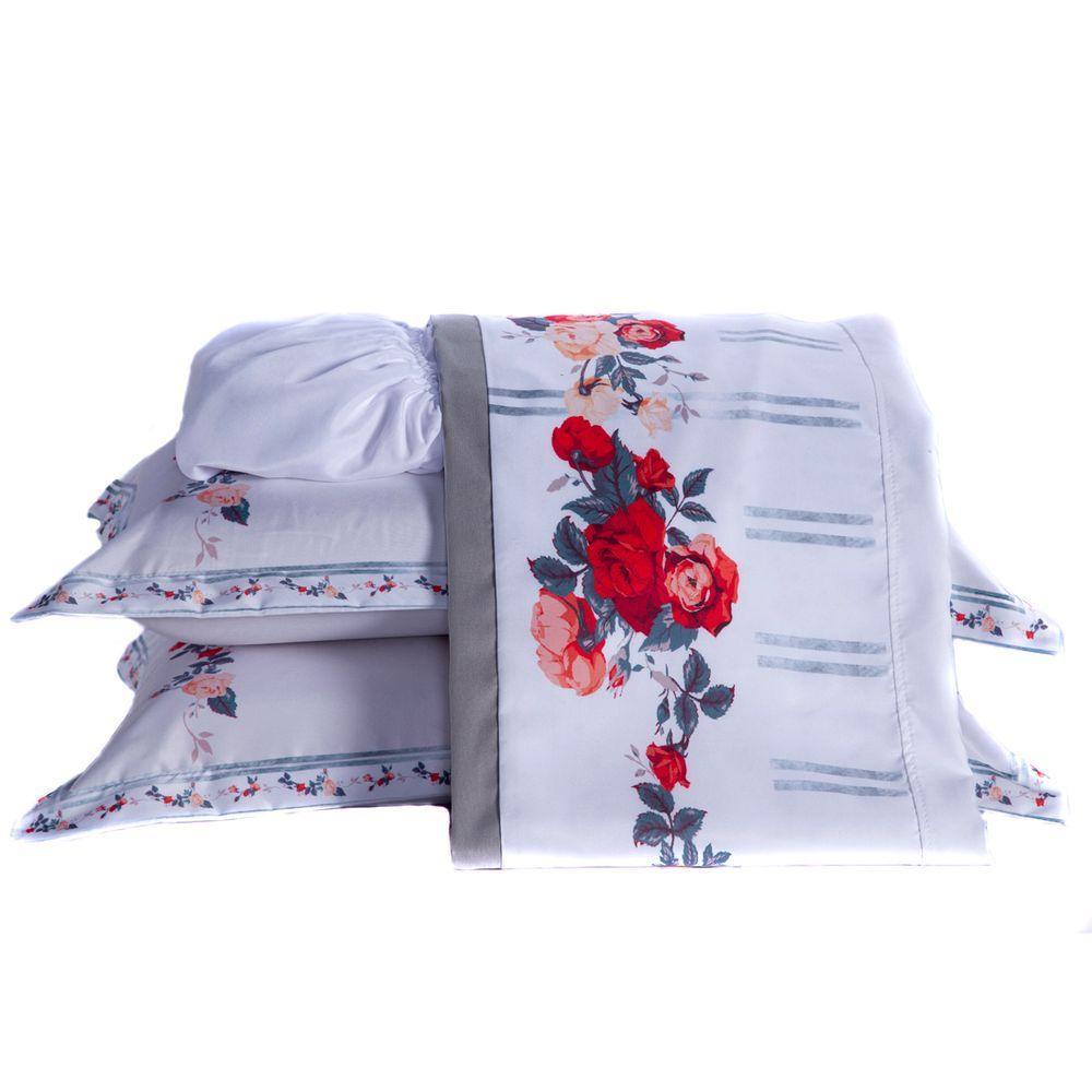 Kit Cobre Leito Dupla Face C/ Lençol Casal 07 Peças - 2