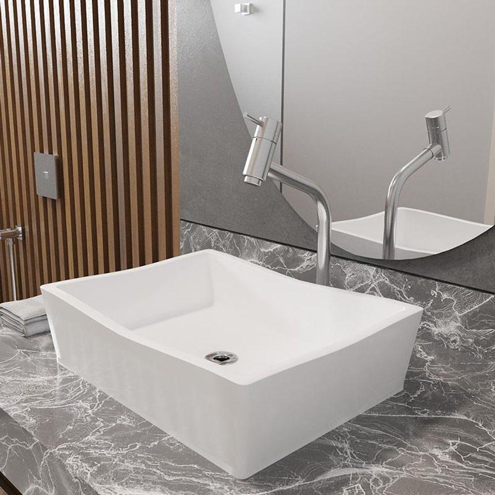 Kit Cuba De Apoio Com Torneira Metal Dl08 Valvula Abs Branco - 1