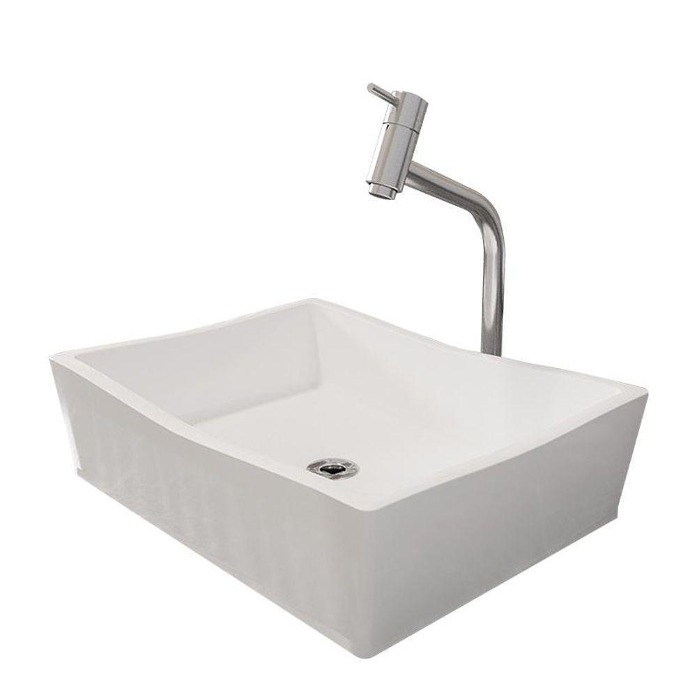 Kit Cuba De Apoio Com Torneira Metal Dl08 Valvula Abs Branco - 4