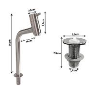 Kit Cuba De Apoio Com Torneira Metal Dl08 Valvula Abs Branco - 2