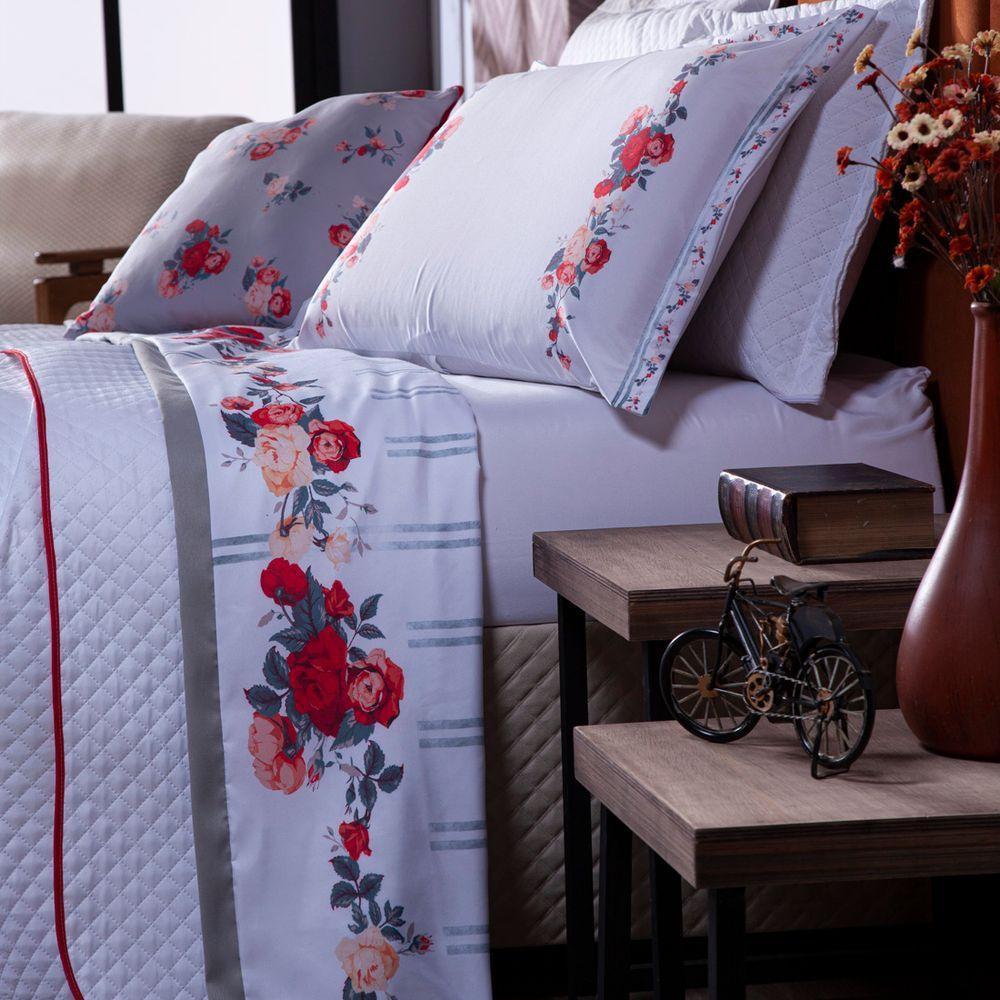 Kit Cobre Leito Dupla Face C/ Lençol Queen 07 Peças - 3