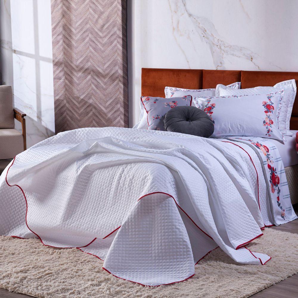 Kit Cobre Leito Liz Dupla Face C/ Almofadas Queen 07 Peças - 1