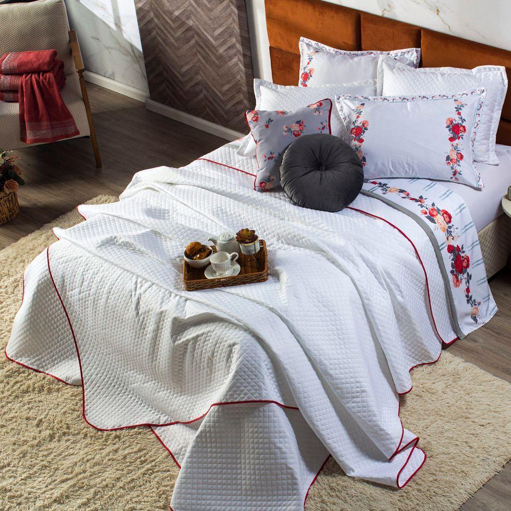 Kit Cobre Leito Liz Dupla Face C/ Almofadas Queen 07 Peças - 2