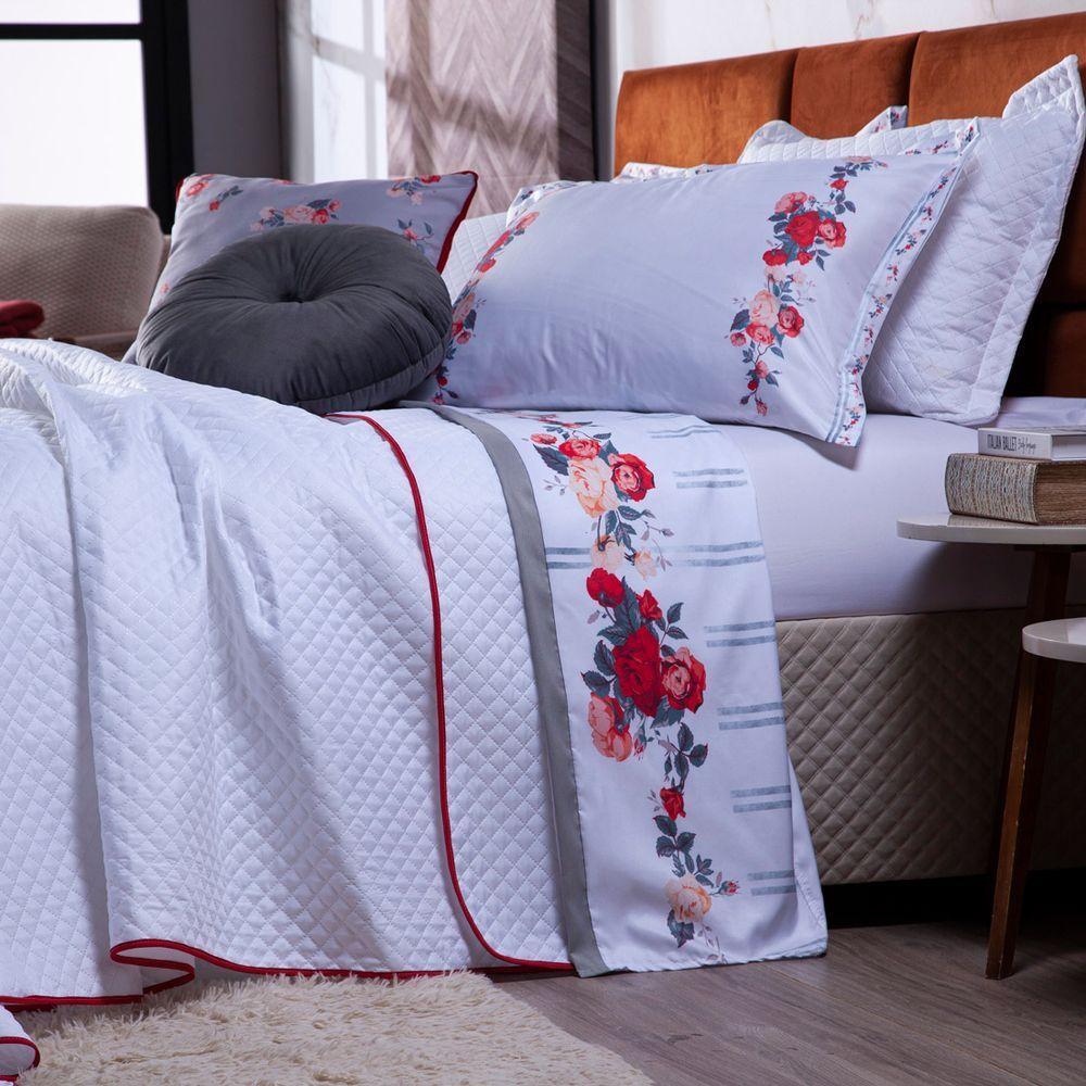 Kit Cobre Leito Liz Dupla Face C/ Almofadas Queen 07 Peças - 3