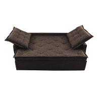 Sofá Sem Caixa Retrátil E Reclinável 1,65m Cama Inbox Flat Linho Marrom