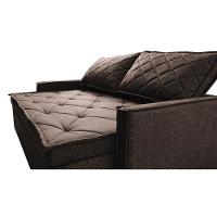 Sofá Sem Caixa Retrátil E Reclinável 1,85m Cama Inbox Loft Linho Marrom - 5