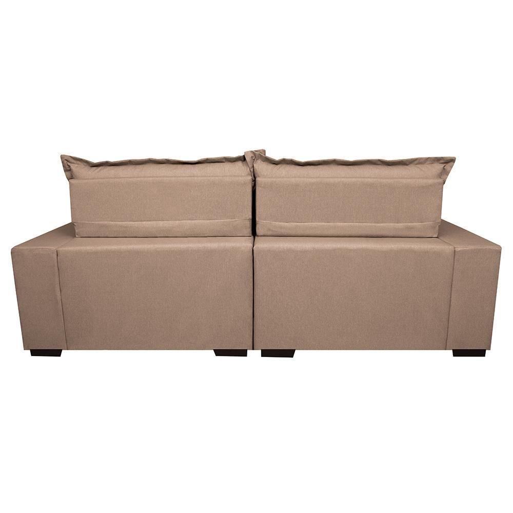 Sofá Retrátil E Reclinável Com Molas Ensacadas Cama Inbox Prime 3,12m Tecido Linho Bege Escuro - 4