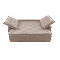 Sofá Sem Caixa Retrátil E Reclinável 1,85m Cama Inbox Flat Linho Bege Claro