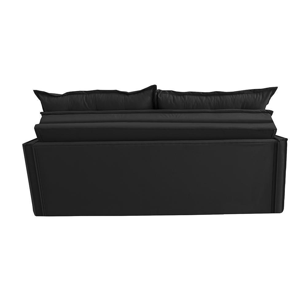 Sofá Sem Caixa Retrátil E Reclinável 1,65m Cama Inbox Studio Suede Velusoft Preto - 3