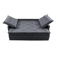 Sofá Sem Caixa Retrátil E Reclinável 1,85m Cama Inbox Flat Linho Cinza Escuro