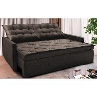 Sofá Sem Caixa Retrátil E Reclinável 1,85m Cama Inbox Flat Linho Marrom - 1