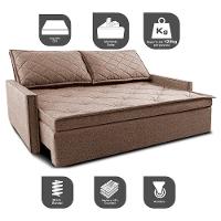 Sofá Sem Caixa Retrátil E Reclinável 1,65m Cama Inbox Loft Linho Bege Escuro - 6