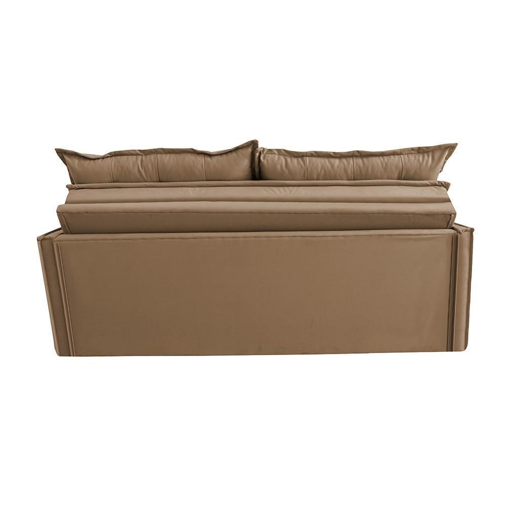 Sofá Sem Caixa Retrátil E Reclinável 1,85m Cama Inbox Studio Suede Velusoft Castor - 3