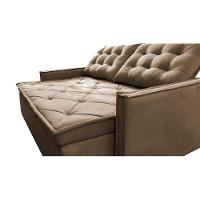 Sofá Sem Caixa Retrátil E Reclinável 1,85m Cama Inbox Studio Suede Velusoft Castor - 5