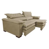 Sofá Retrátil E Reclinável Molas Ensacadas Cama Inbox Botonê 2,92m Espuma Viscoelástico Suede Bege - 2