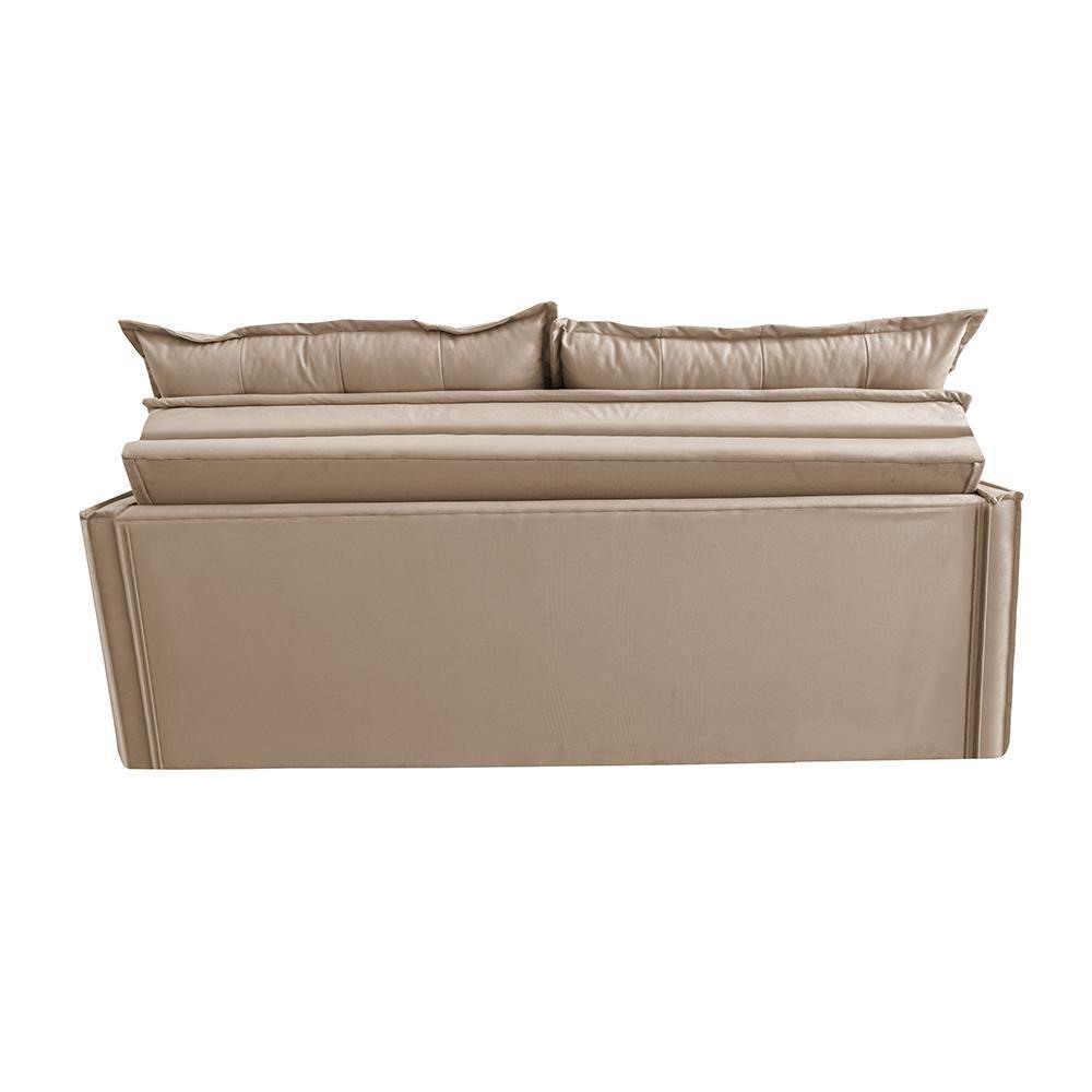 Sofá Sem Caixa Retrátil E Reclinável 1,65m Cama Inbox Studio Suede Velusoft Bege - 3