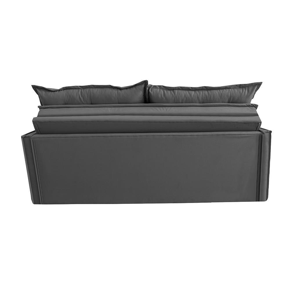 Sofá Sem Caixa Retrátil E Reclinável 1,85m Cama Inbox Studio Suede Velusoft Cinza - 3