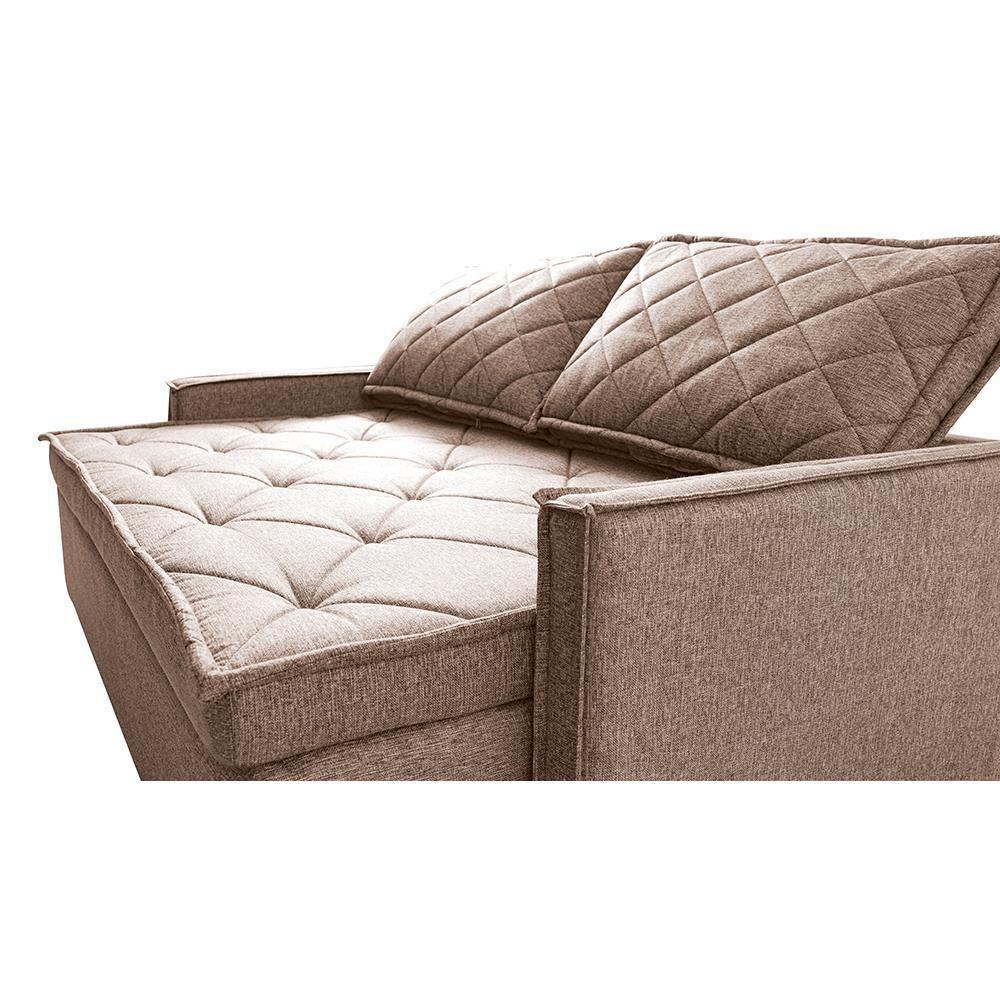 Sofá Sem Caixa Retrátil E Reclinável 1,85m Cama Inbox Loft Linho Cinza Escuro - 5