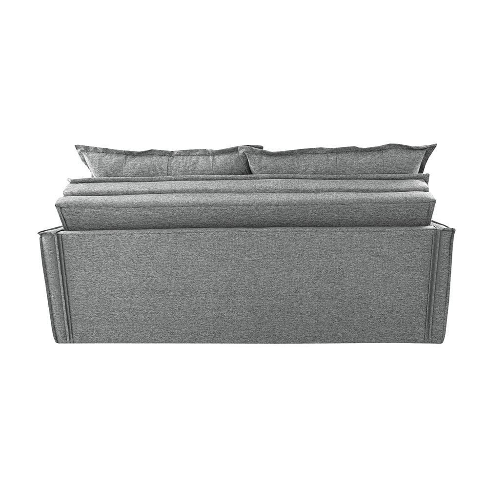 Sofá Sem Caixa Retrátil E Reclinável 1,85m Cama Inbox Flat Linho Cinza Claro - 3
