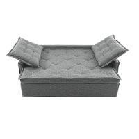 Sofá Sem Caixa Retrátil E Reclinável 1,85m Cama Inbox Flat Linho Cinza Claro
