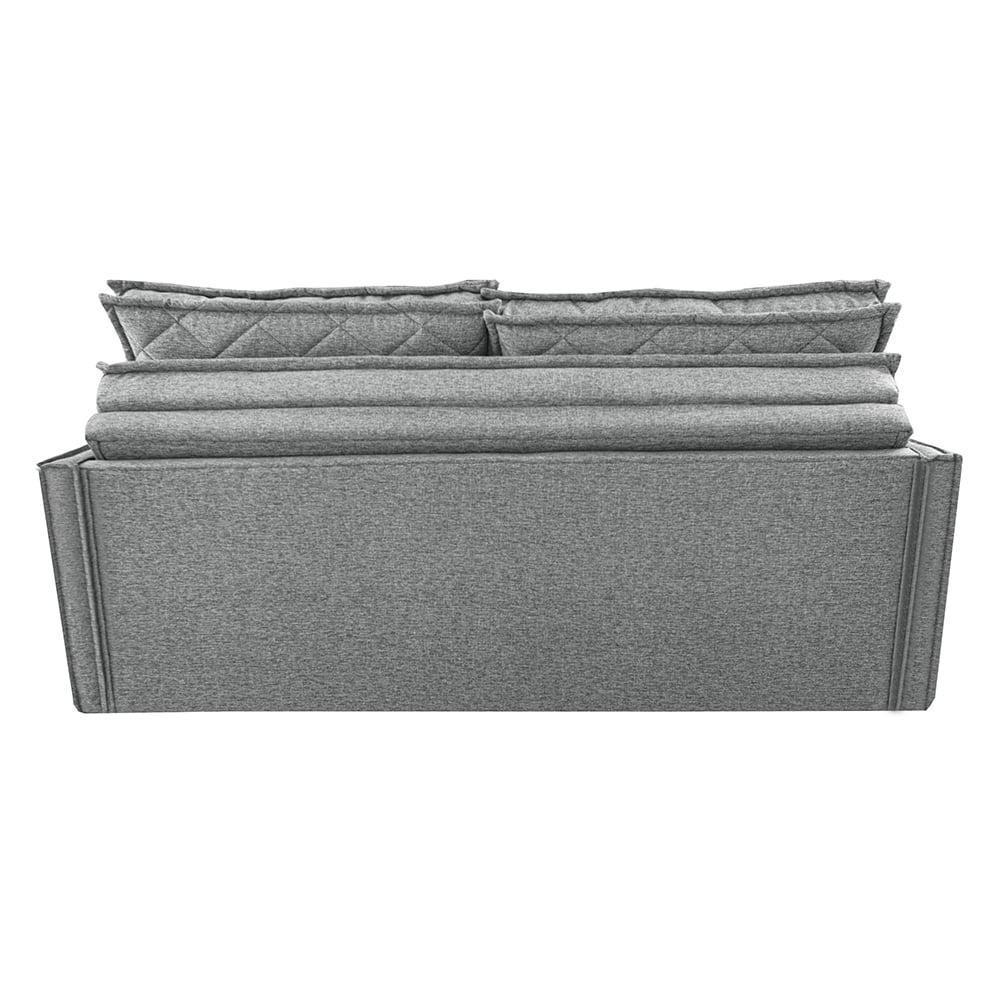 Sofá Sem Caixa Retrátil E Reclinável 1,85m Cama Inbox Loft Linho Cinza Claro - 3