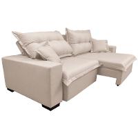 Sofá Retrátil E Reclinável Com Molas Ensacadas Cama Inbox Prime 3,12m Tecido Linho Bege Claro - 2