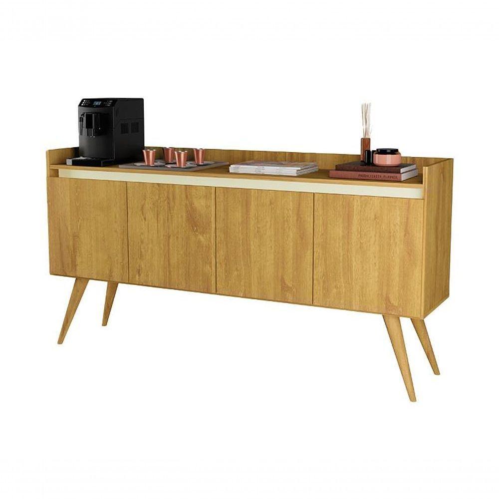 Aparador Gold 4 Portas Com Pés De Madeira Mel/perola - 2