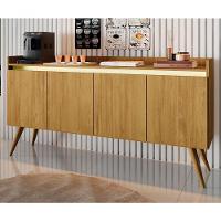 Aparador Gold 4 Portas Com Pés De Madeira Mel/perola - 1