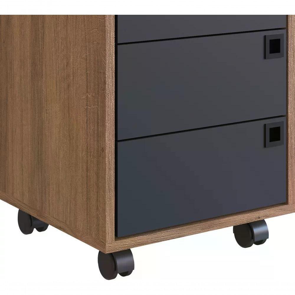 Gaveteiro Para Escritorio 4 Gavetas Of001 Grafite Mel Pp Gra - 4