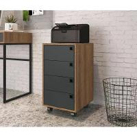 Gaveteiro Para Escritorio 4 Gavetas Of001 Grafite Mel Pp Gra - 3