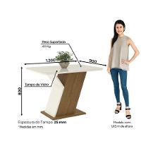 Conjunto Sala De Jantar Tampo Mdf Com Vidro 120cm 4 Cadeiras - 9