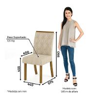 Conjunto Sala De Jantar Tampo Mdf Com Vidro 120cm 4 Cadeiras - 10