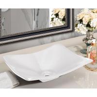 Cuba Pia Para Banheiro Retangular Côncava Branca - 1