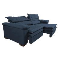 Sofá Retrátil E Reclinável Molas Ensacadas Cama Inbox Botonê 2,92m Espuma Viscoelástico Suede Azul - 2