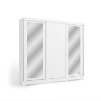 Guarda-Roupa Casal 100% Mdf Kappesberg C/Pés E 6 Espelhos 3 Portas De Correr 8 Gavetas Branco - 6